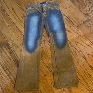 Hippie jeans size 26 brown and blue